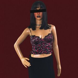 For love & Lemons floral bustier top with adjustable straps